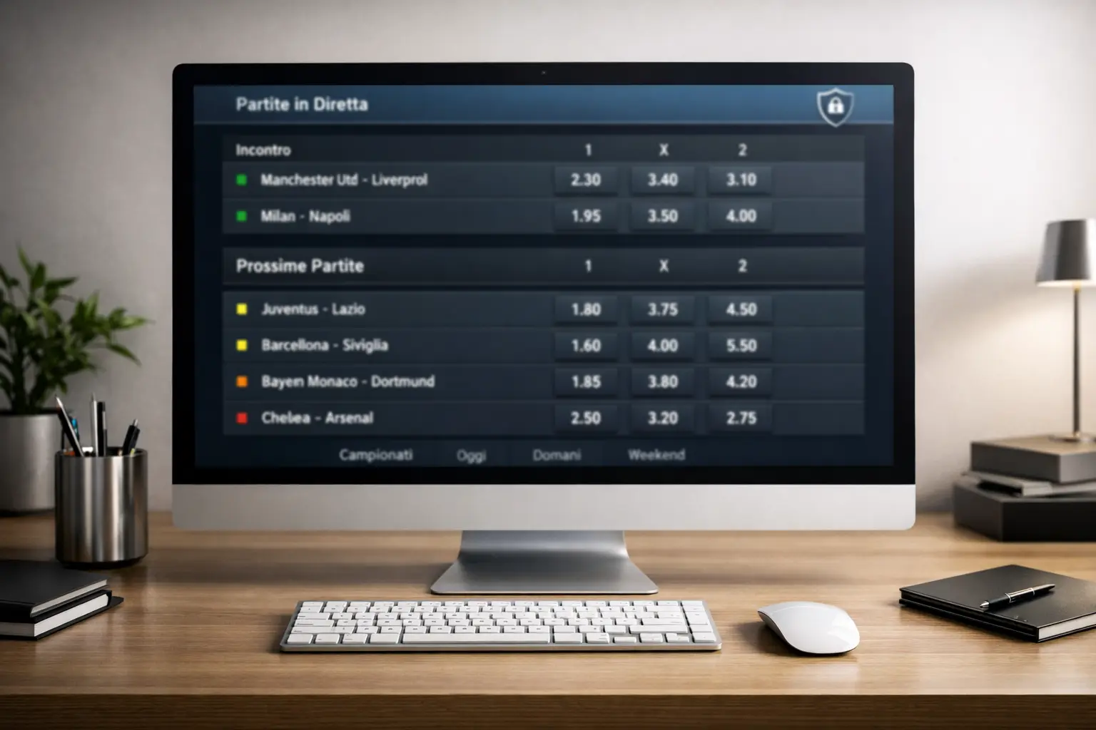 Schermo con piattaforma di scommesse online sicura ADM