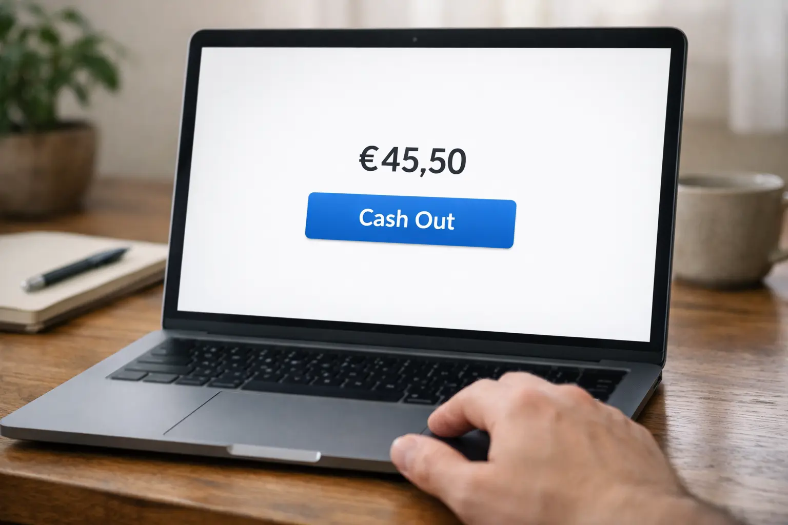 Funzione cash out su schermo di scommesse