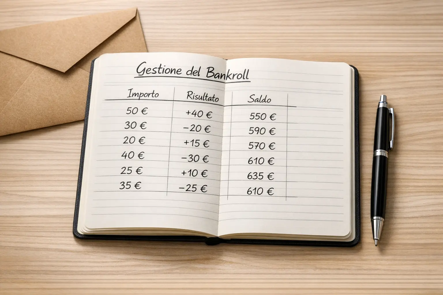 Gestione del budget per scommesse con blocco note