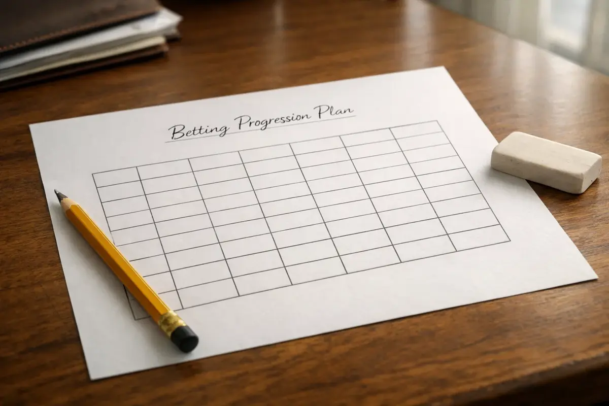 Tabella strategica con progressione stake scommesse