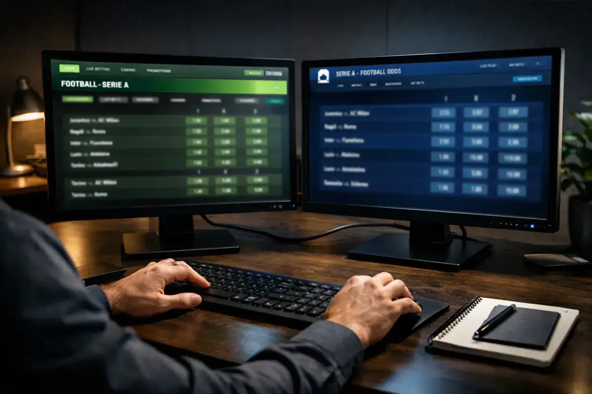 Computer con multiple schermate quote bookmaker